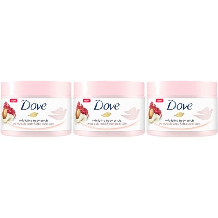 Dove Pomegranate Seeds & Shea Butter Body Scrub 225ml - Pack of 3