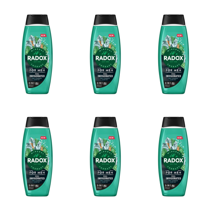 Radox Feel Invigorated Men’s Shower Gel 450ml - Pack of 6