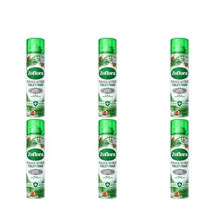 Zoflora Pine & Sandalwood Toilet Foam Cleaner 300ml - Pack of 6