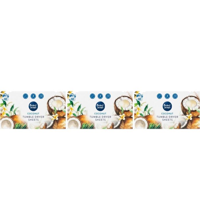 Perfect Scents Coconut Tumble Dryer Sheets 40Sheets - Pack of 3