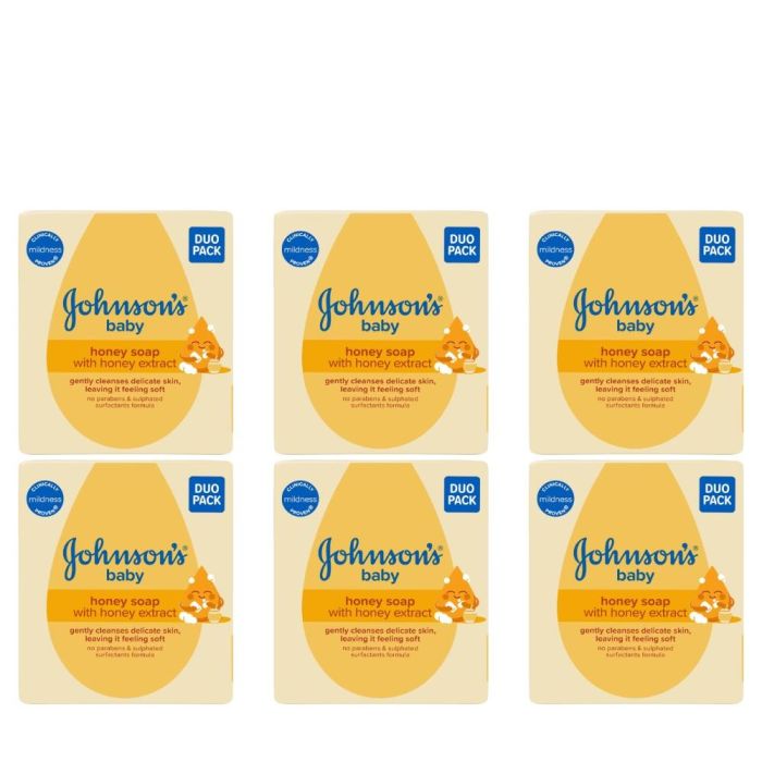 Johnsons Baby Honey Soap Twin Pack 90g - Pack of 6