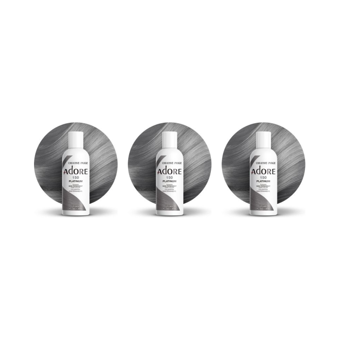 Adore Shining Semi Permanent Hair Colour 150 Platinum 118ml - Pack of 3