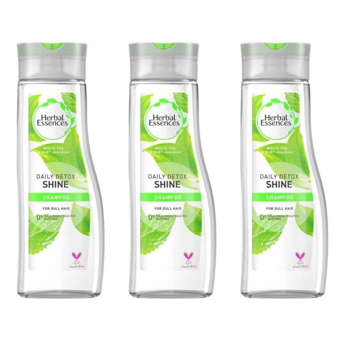 Herbal Essences Daily Detox Shampoo with White Tea & Mint Essences 400 ML - Pack of 3
