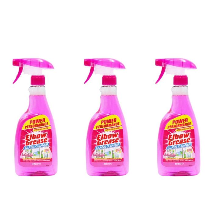 Elbow Grease Pink Glass Cleaner 500ml - Pack of 3