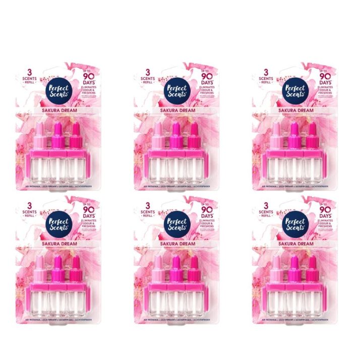 Perfect Scents Sakura Dream Air Freshener 3 Refill 20ml Per Pack - Pack of 6
