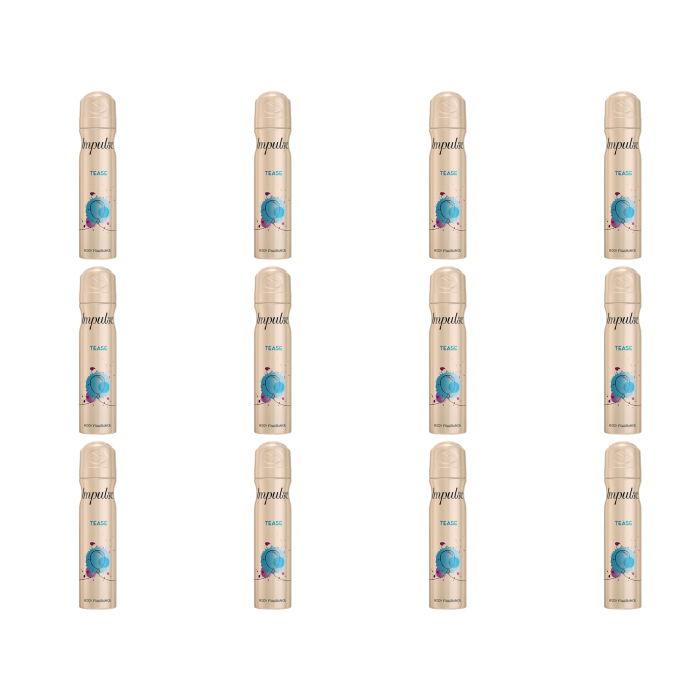 Impulse Body Spray Tease 75ml - Pack of 12