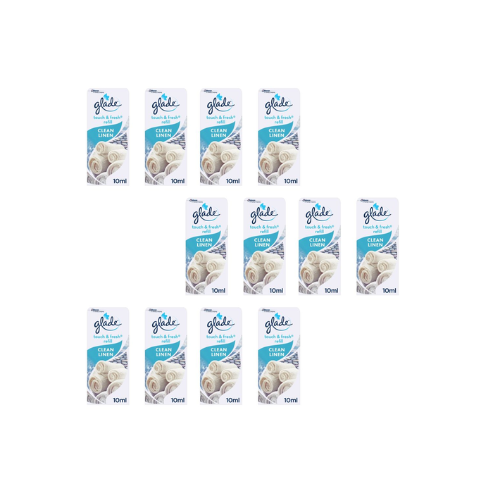 Glade Touch & Fresh Refill Clean Linen Air Freshener 10ml - Pack of 12