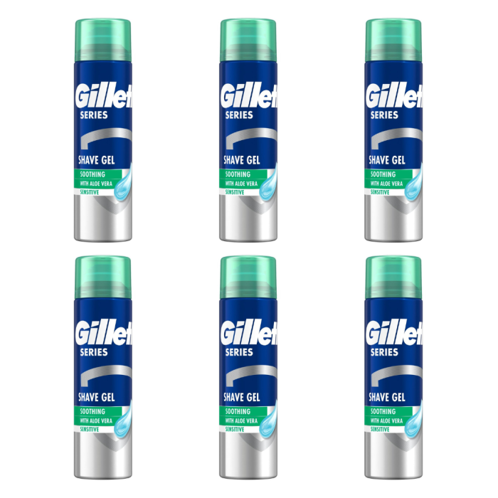 Gillette Series Sensitive Skin Shaving Gel 200ml - Pack of 6