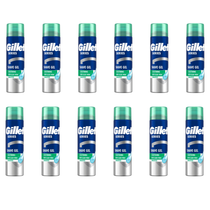 Gillette Series Sensitive Skin Shaving Gel 200ml - Pack of 12