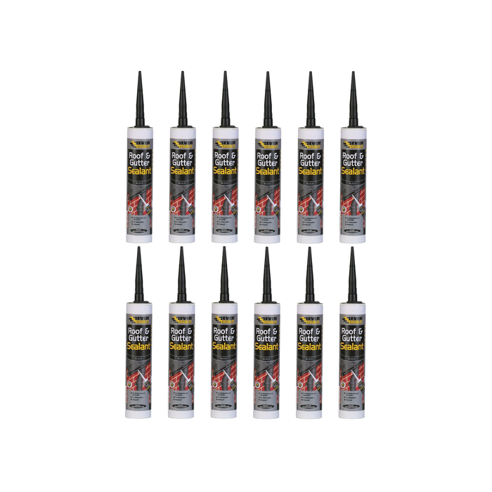 Everbuild Everflex Roof & Gutter Sealant Black 300ml - Pack of 12