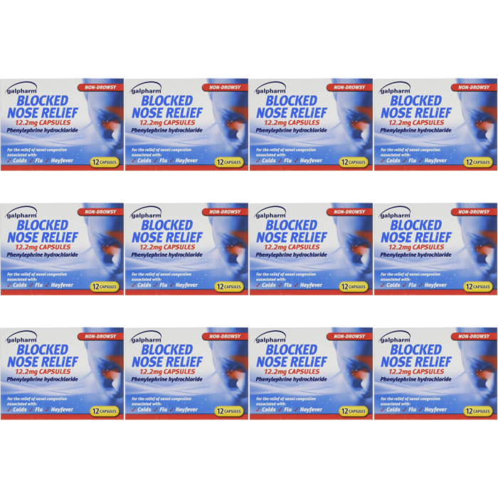 Galpharm Blocked Nose Relief 12 Capsules - Pack of 12