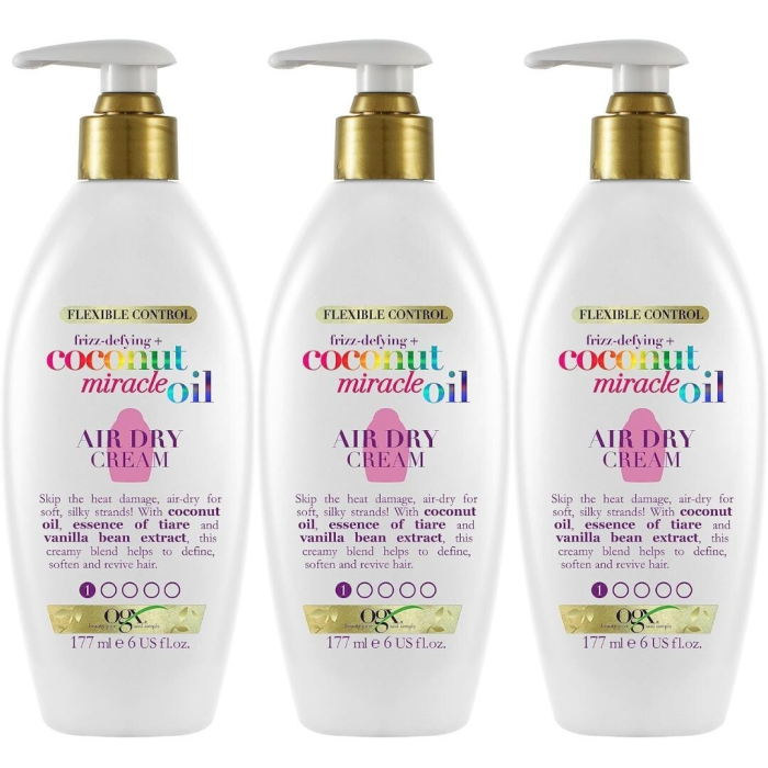 OGX Air-Dry Hair Cream Coconut Miracle Oil 177ml - Pack of 3