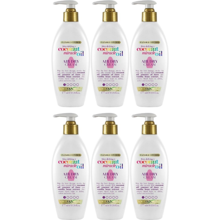 OGX Air-Dry Hair Cream Coconut Miracle Oil 177ml - Pack of 6