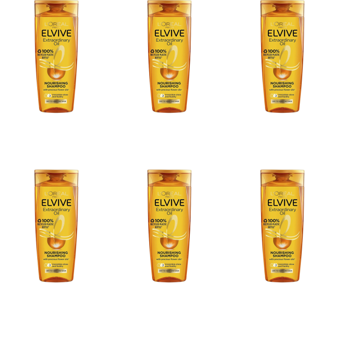 L'Oreal Elvive Extraordinary Oil Nourishing Shampoo 250ml - Pack of 6