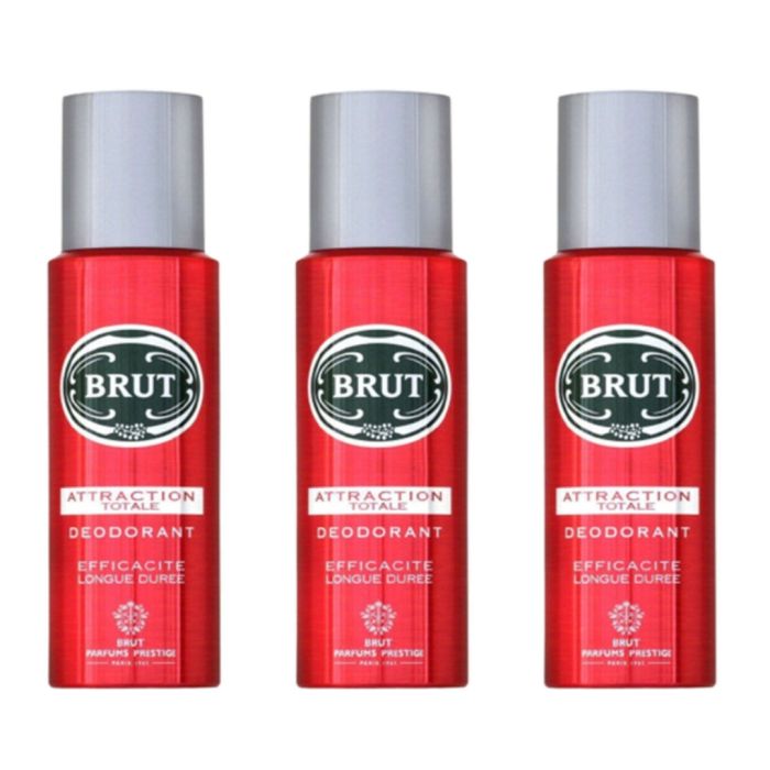 Brut Attraction Totale Deodorant Spray 200ml - Pack of 3