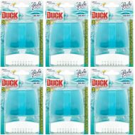 Toilet Duck 3 In 1 Cool Mist Rim Block Holder 55ml clipped onto a toilet rim
