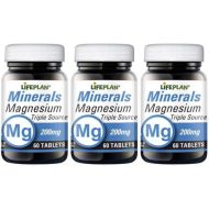 Lifeplan Magnesium Triple Source 200mg 60Tablets - Pack of 3