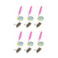 Dishmatic Cleaning Anti-bacterial Big Job Pink Brush - Pack of 6