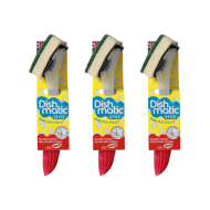 Dish Matic Washing Up Brush Sponge With Liquid Dispenser - Pack of 3