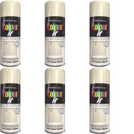 Paint Factory All Purpose cottage Cream Gloss Finish Spray 400ml - Pack of 6