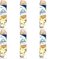 Glade Vanilla Air Freshener Spray 300ml aerosol can on a clean shelf
