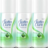 Gillette Satin Care Sensitive Skin Women's Shaving Gel 75ml can on a bathroom shelf
