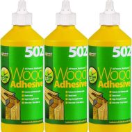 Everbuild 502 All Purpose Weatherproof Wood Adhesive Bottle 500ml - Pack of 3