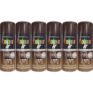 Paint Factory Colour It Quick Drying Paint Gloss Finish Espresso Brown 400ML - Pack of 6