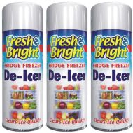 Fresh & Bright Fridge Freezer Anti-Bacterial De Icer Spray 200ml bottle on a kitchen counter
