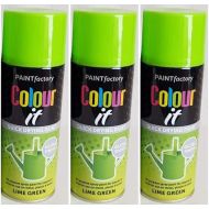 Paint Factory Colour It Multi-Purpose Spray Paint Lime Green 400ml - Pack of 3