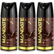 Mandate Men's Body Spray Deodorant 150ml can on a clean bathroom shelf
