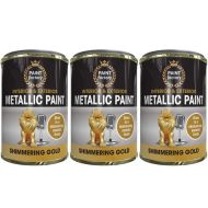 Paint Factory Metallic Paint Interior & Exterior Shimmering Gold 300ml - Pack of 3