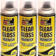 Paint Factory Clear Gloss Varnish Spray Can 250ml - Pack of 3