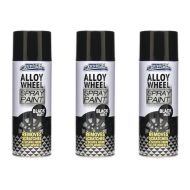 Car Pride High-Grade Car Alloy Wheel Matt Black Aerosol Spray Paint 400ml - Pack of 3