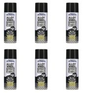 Car Pride High-Grade Car Alloy Wheel Matt Black Aerosol Spray Paint 400ml - Pack of 6