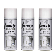 151 White Gloss Professional Finish Plastic Spray Paint 400ML - Pack of 3