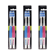 Listerine Duo Reach Interdental Firm Toothbrush Twin Pack on a clean bathroom shelf
