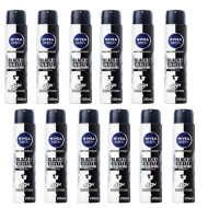 Nivea Men Anti-Perspirant Deodorant Black & White Invisible Original 250ml - Pack of 12