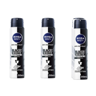 Nivea Men Anti-Perspirant Deodorant Black & White Invisible Original 250ml - Pack of 3