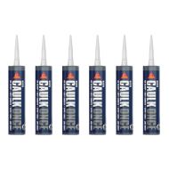 Everbuild Caulk Once Premium Quality Acrylic Caulk White 295 ml - Pack of 6