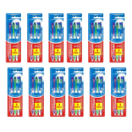 Colgate Extra Clean 3-Pack Toothbrush with Back Teeth Reach - Pack of 12