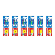Colgate Extra Clean 3-Pack Toothbrush with Back Teeth Reach - Pack of 6