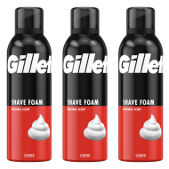 Gillette Original Scent Shave Foam 200ml can on white background
