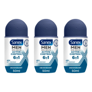 Sanex Men Active Control Antiperspirant Deodorant Roll On 50 ML - Pack of 3