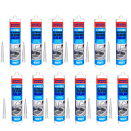 Rapide All-Purpose Flexible Silicone Sealant Cartridge White 260ml - Pack of 12