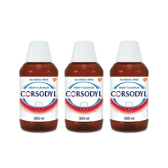 Corsodyl Mint Mouthwash Alcohol-Free Bottle 300ml  - Pack of 3
