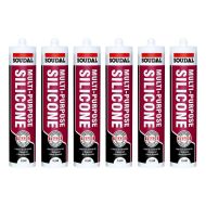 Soudal Multi Purpose Clear Silicone Sealant 270ml cartridge on a workbench
