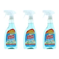 Elbow Grease Streak Free Glass and Mirror Cleaner 500ml spray bottle on a windowsill
