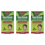Beauty Formulas Australian Tea Tree Deep Cleansing Nose Pore Strips 6 Pack - Pack of 3
