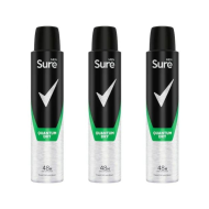 Sure Men Quantum Dry Antiperspirant Deodorant Aerosol 200ml - Pack of 3